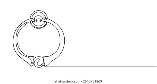 Old Door Knocker silhouette vector flat illustration design, Knocker, Antique door knocker outline icon transparent vector isolated, Golden door knob isolated on a white background, showcasing its