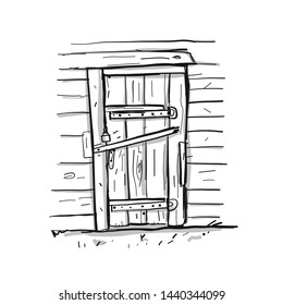 Old door, sketch for your design