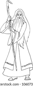 the old druid with a staff.