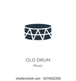 Old drum icon vector. Trendy flat old drum icon from music collection isolated on white background. Vector illustration can be used for web and mobile graphic design, logo, eps10