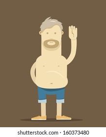 The old drunk man say Hello