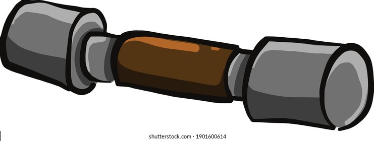 Old dumbell, illustration, vector on a white background.