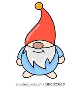 alter Zwergfantasy-Wesen. doodle Symbol-Bild. Cartoon Caharacter süße Doodle ziehen