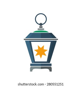 Old east lamp lantern vector illustration