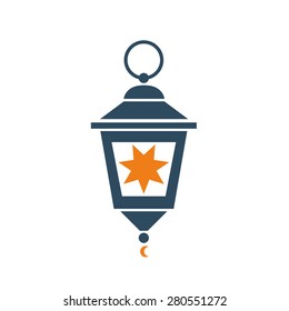 Old east lamp lantern vector illustration