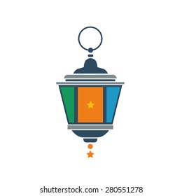 Old east lamp lantern vector illustration