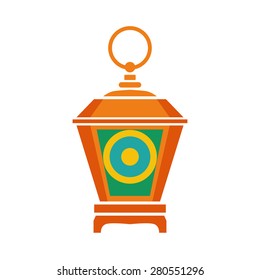 Old east lamp lantern vector illustration