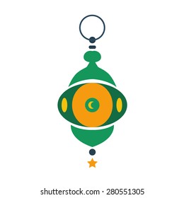 Old east lamp lantern vector illustration