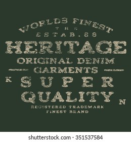 old effected wintage tee print design