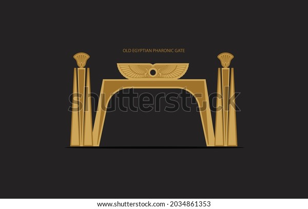 Old Egyptian\
pharaonic Gate design\
vector