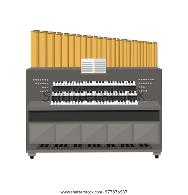 Old Electronic Piano Organ Vector Illustration Stock Vector (Royalty ...