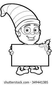 Old Elf Character In Black And White
