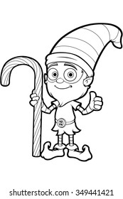 Old Elf Character In Black And White