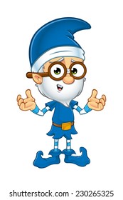 Old Elf Character In Blue - Confused