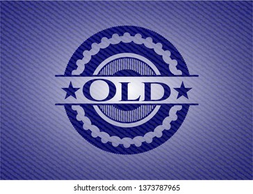 Old emblem with jean texture