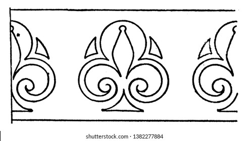 Old Embroidery Link Border design comes from Eisleben, vintage line drawing or engraving illustration.