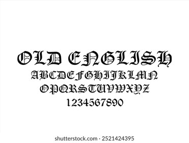 Old English font for logo and headline. Isolated vector typeset