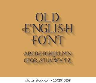 Old English font with shadow