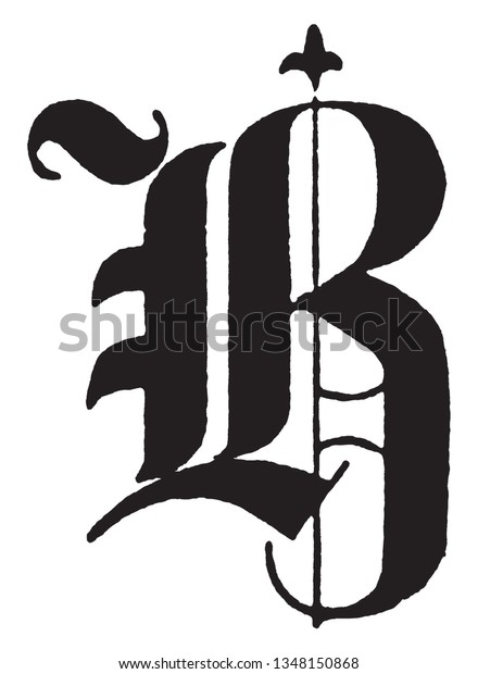 Old English Letter B Title Text Stock Vector (Royalty Free) 1348150868