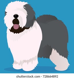 Old English Sheepdog vector illustration