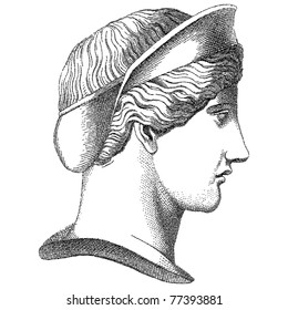 Old engraved face illustration. Vector. Others in my portfolio.