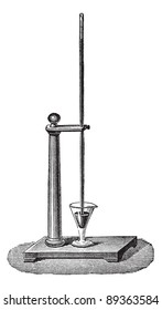 Old engraved illustration of the demonstration of barometer. Industrial encyclopedia E.-O. Lami - 1875.