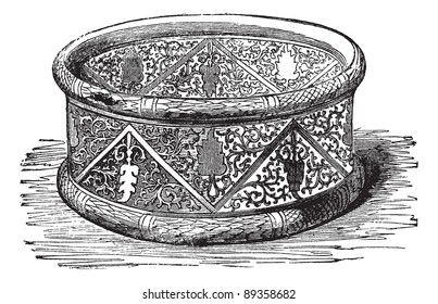 Old engraved illustration of Gallic Bracelet from the Cabinet des Medailles, National Library, France Industrial encyclopedia E.-O. Lami - 1875.