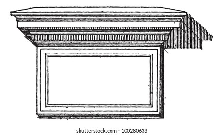 Alte gravierte Abbildung von Tisch (Architektur). Wörterbuch - Larive und Fleury