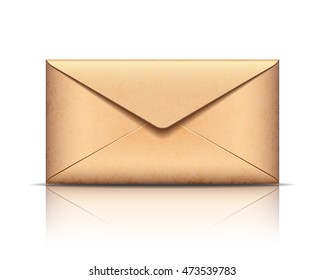 Old envelope, isolated on white.