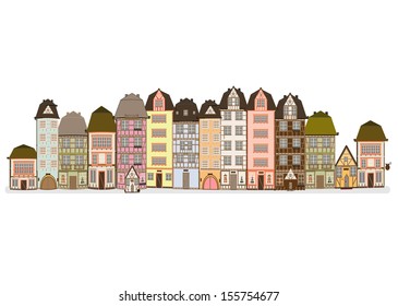 old European street in europe vector