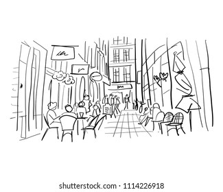 Old european street, sketch for your design