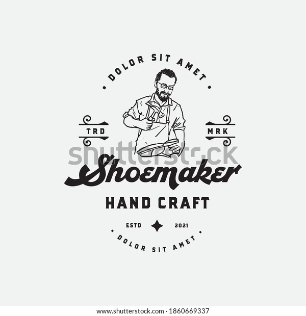 Old experience shoemaker hand drawn logo concept\
retro and vintage design