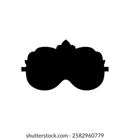 Old eye sleep mask silhouette vector flat illustration design on white background.