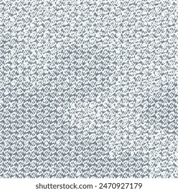 Old fabric in blue and white with a pattern consisting of loops or meanders. Worn cotton tablecloth. Abstract vector seamless.