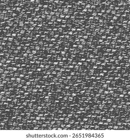 Tecido velho, tricotado com fio cinza e preto, feito de lã ou algodão. Textura de cobertor manchado. Tapete de chão. Vetor abstrato sem emenda.