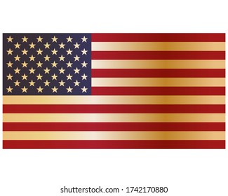 Old Faded American Flag vector illustration
