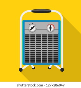 Old fan heater icon. Flat illustration of old fan heater vector icon for web design