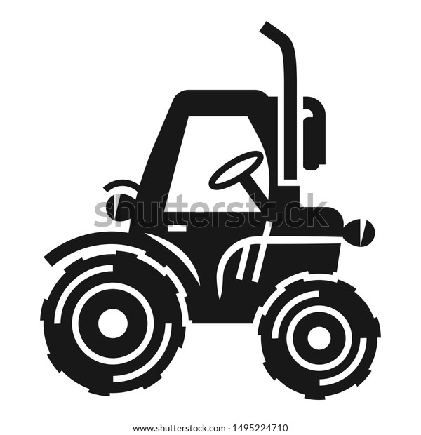 Old farm\
tractor icon. Simple illustration of old farm tractor vector icon\
for web design isolated on white\
background