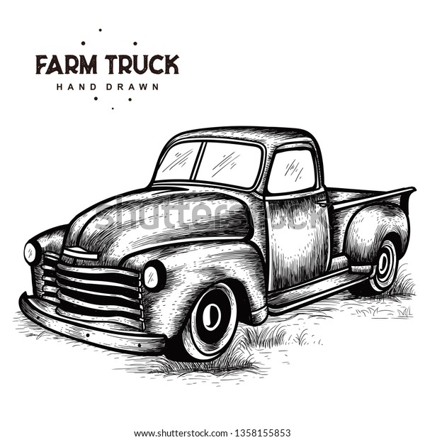 Old Farm Truck Stock Vector (Royalty Free) 1358155853