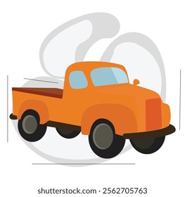 Old farmer's car,orange.Retro pickup vector