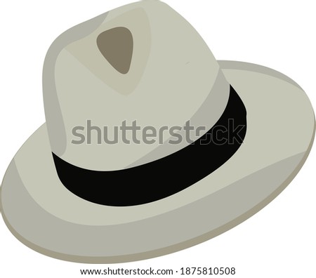 Old fashined hat, illustration, vector on white background