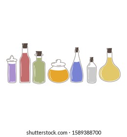 old fashion apothecary bottles, vector