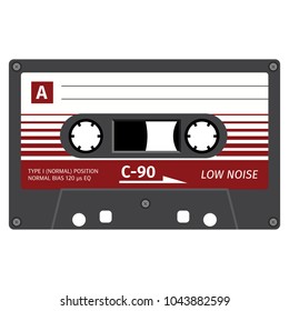 Old fashion cassette tape design, retro technology illustration.