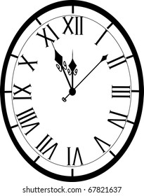 old fashion clock 5 until midnight