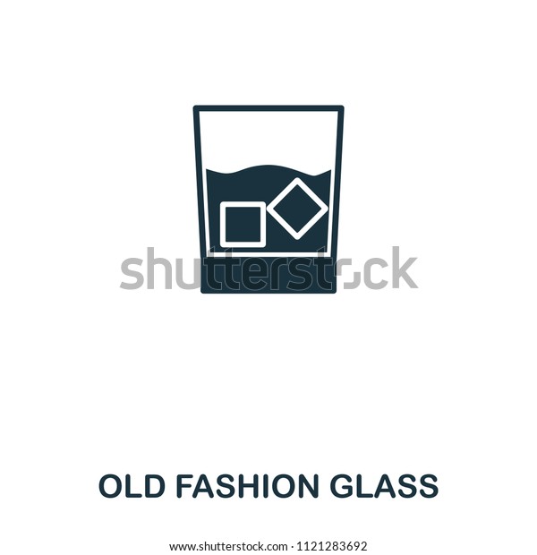 Old Fashion Glass Icon Line Style Stock Vector Royalty Free