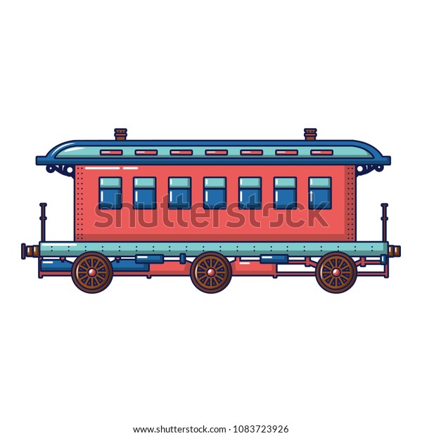Old fashion passenger wagon icon. Cartoon of
old fashion passenger wagon vector icon for web design isolated on
white background