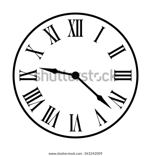 Old Fashion Vintage Clock Face Line Stock Vector Royalty Free