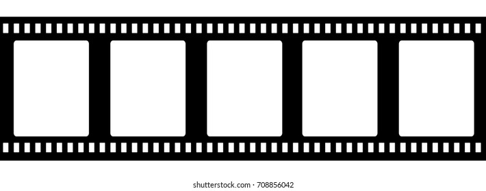 Old fashioned 35mm filmstrip isolated on white background