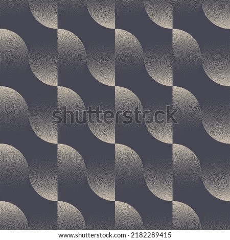 Old Fashioned 50s 60s 70s Shift Circles Seamless Pattern Vector Abstract Background. Retro Psychedelic Style Geometric Textile Design Repetitive Pale Grey Wallpaper. Half Tone Art Endless Illustration