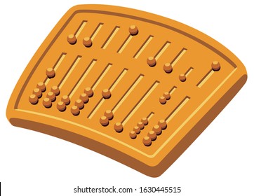 Old fashioned abacus against white background